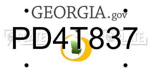 PD4T837 Georgia License Plate