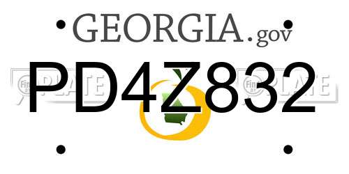 PD4Z832 Georgia License Plate