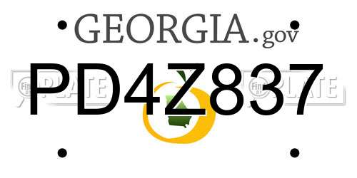 PD4Z837 Georgia License Plate