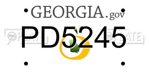 PD5245 Georgia License Plate