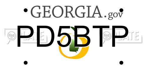 PD5BTP Georgia License Plate
