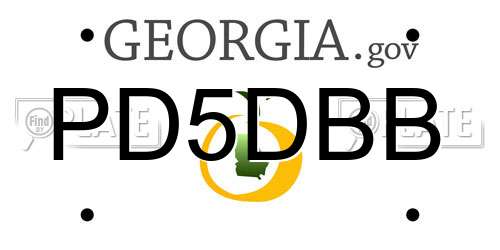 PD5DBB Georgia License Plate