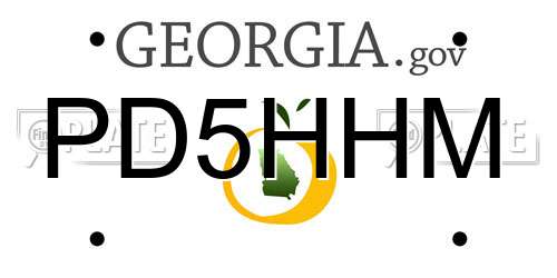 PD5HHM Georgia License Plate