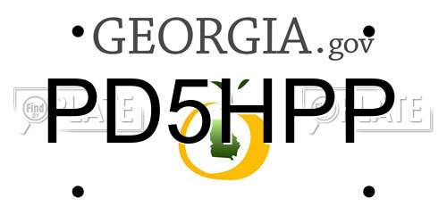 PD5HPP Georgia License Plate
