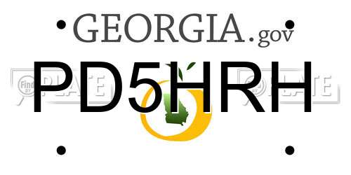 PD5HRH Georgia License Plate