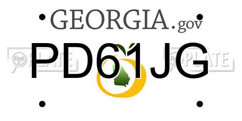 PD61JG Georgia License Plate