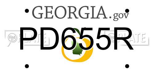 PD655R Georgia License Plate