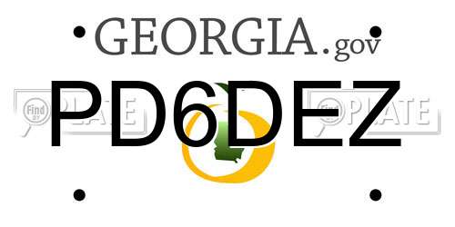 PD6DEZ Georgia License Plate