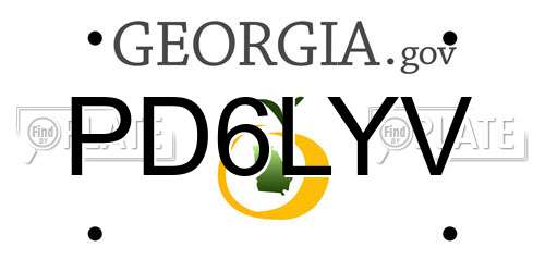 PD6LYV Georgia License Plate