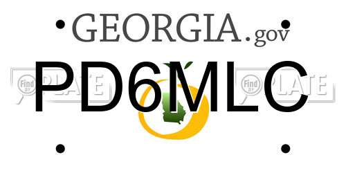 PD6MLC Georgia License Plate