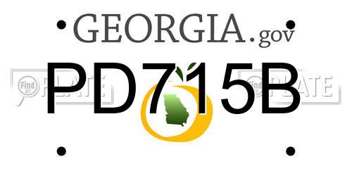 PD715B Georgia License Plate