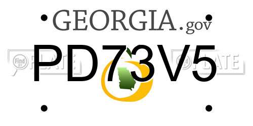 PD73V5 Georgia License Plate