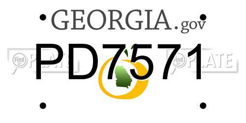 PD7571 Georgia License Plate
