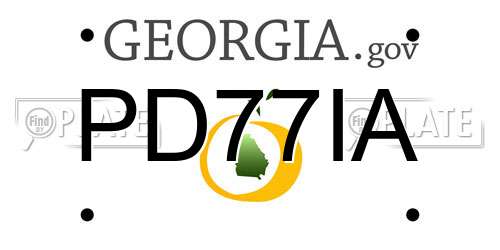 PD77IA Georgia License Plate