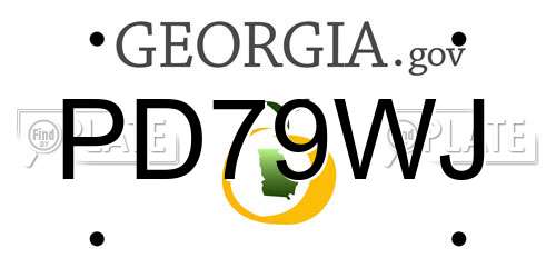 PD79WJ Georgia License Plate