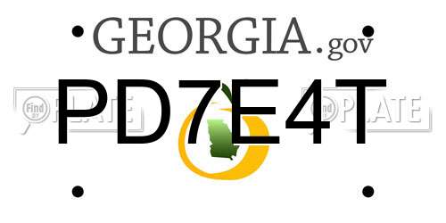 PD7E4T Georgia License Plate
