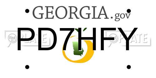 PD7HFY Georgia License Plate