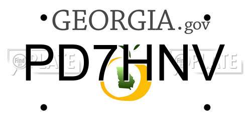 PD7HNV Georgia License Plate