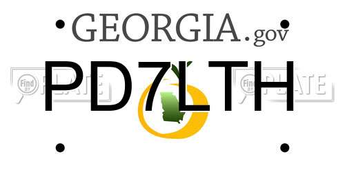 PD7LTH Georgia License Plate