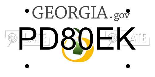PD80EK Georgia License Plate