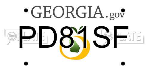 PD81SF Georgia License Plate