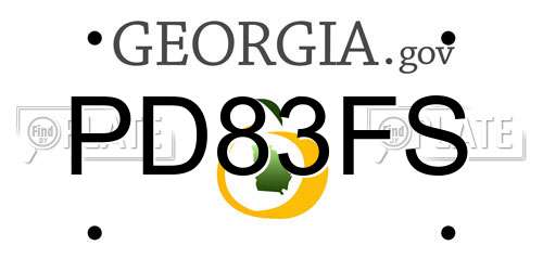 PD83FS Georgia License Plate