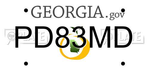 PD83MD Georgia License Plate