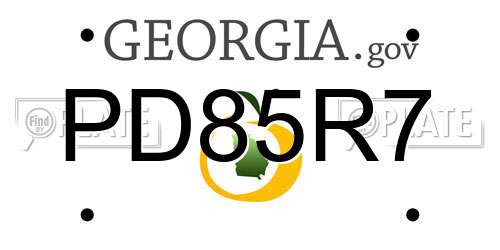 PD85R7 Georgia License Plate