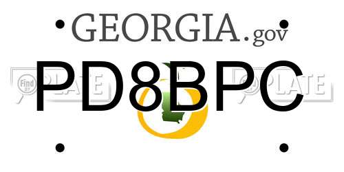 PD8BPC Georgia License Plate