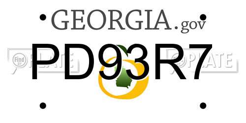 PD93R7 Georgia License Plate