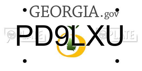 PD9LXU Georgia License Plate