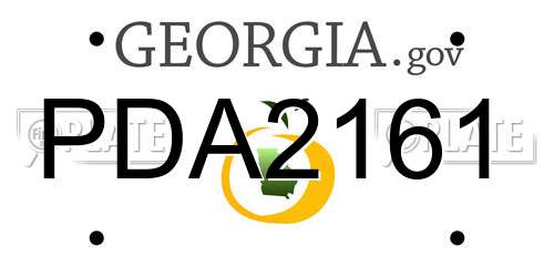 PDA2161 Georgia License Plate