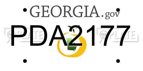 PDA2177 Georgia License Plate