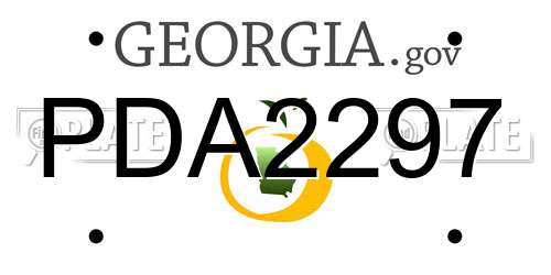 PDA2297 Georgia License Plate