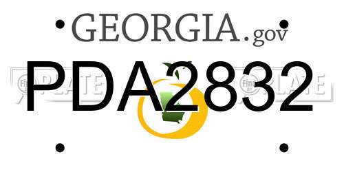 PDA2832 Georgia License Plate