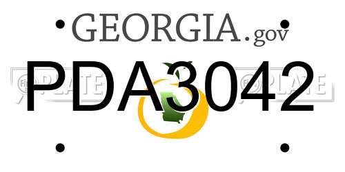 PDA3042 Georgia License Plate