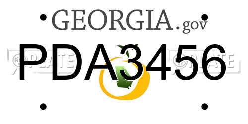 PDA3456 Georgia License Plate