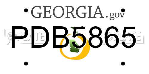 PDB5865 Georgia License Plate