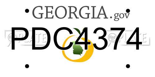 PDC4374 Georgia License Plate