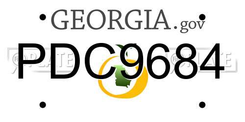 PDC9684 Georgia License Plate