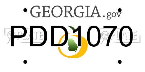 PDD1070 Georgia License Plate