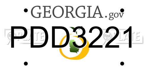 PDD3221 Georgia License Plate