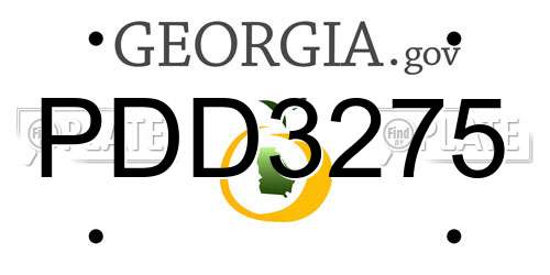 PDD3275 Georgia License Plate