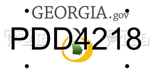 PDD4218 Georgia License Plate