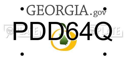 PDD64Q Georgia License Plate