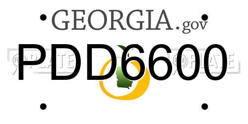 PDD6600 Georgia License Plate