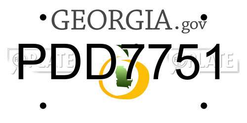 PDD7751 Georgia License Plate