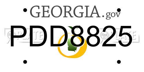 PDD8825 Georgia License Plate
