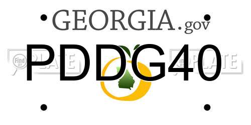 PDDG40 Georgia License Plate