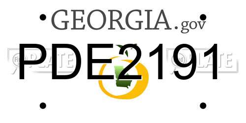 PDE2191 Georgia License Plate